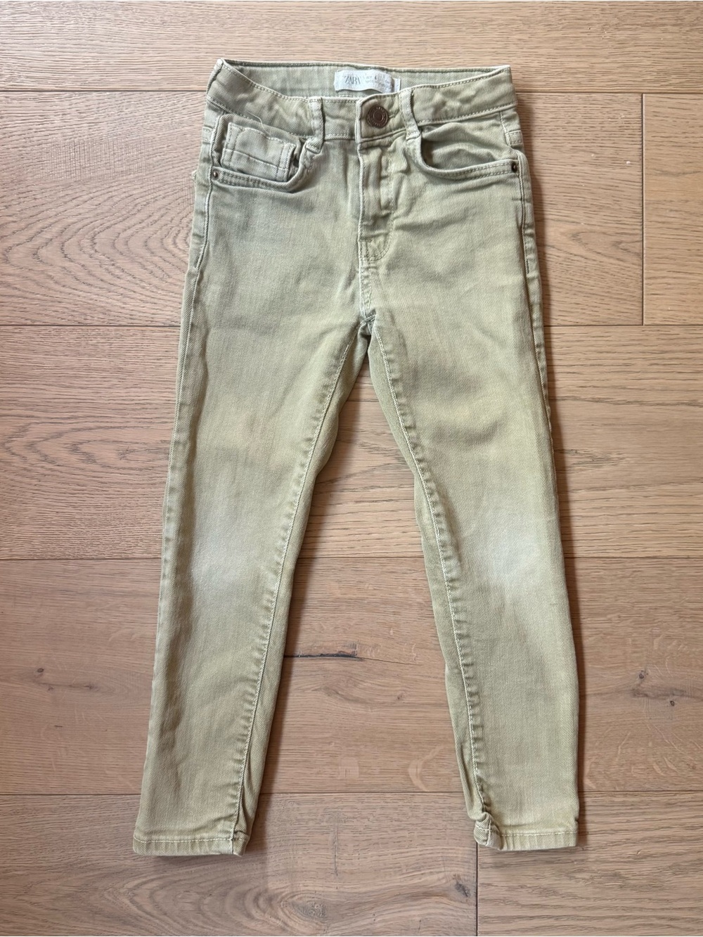 Zara Kids Skinny Jeans in Light Olive Green